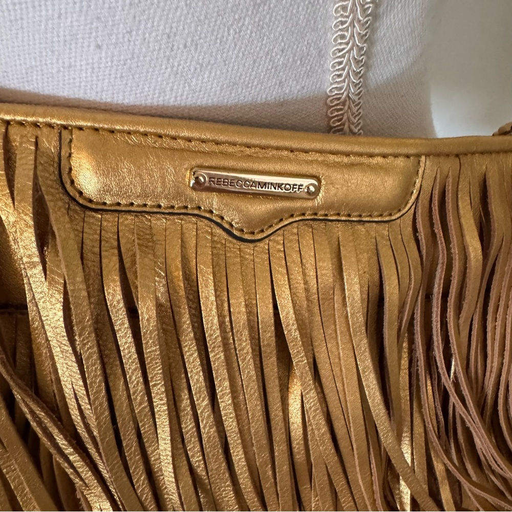 Rebecca Minkoff Finn Fringe Crossbody Bag Leather Boho Convertible Clutch EUC - Picture 3 of 10